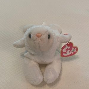 Ty Beanie Baby White Fleece Lamb Sheep Collectible Stuffed Animal Toy with Tag